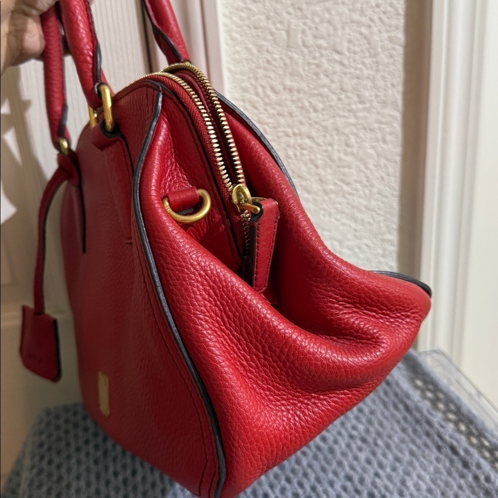 Red Leather Handbag - Picture 6 of 7